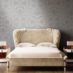 Bees Lace Wallpaper • Grey • Insitu