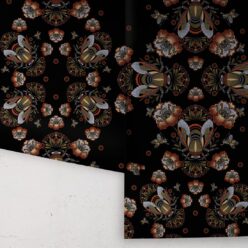 Bees Lace Wallpaper • Midnight • Rolls
