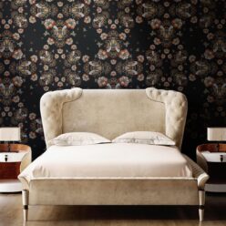 Bees Lace Wallpaper • Midnight • Insitu