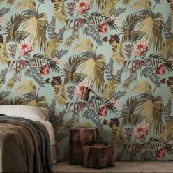 Majestic Palm Wallpaper • Mint • Insitu