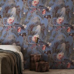 Majestic Palm Wallpaper • Periwinkle •Insitu