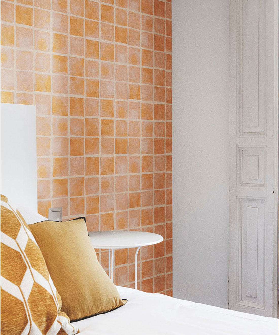 Caree Wallpaper • Sienna Light Beige • Insitu Bedroom 1