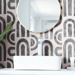 Formes Deux Wallpaper • Charcoal Light Beige • Insitu Sink