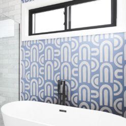Formes Deux Wallpaper • Grey Navy • Insitu Bathtub