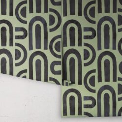 Formes Deux Wallpaper • Midnight Green • Rolls
