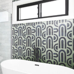 Formes Deux Wallpaper • Midnight Green • Insitu Bathtub