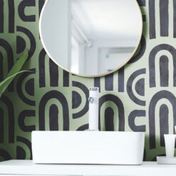 Formes Deux Wallpaper • Midnight Green • Insitu Sink