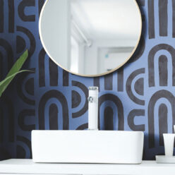 Formes Deux Wallpaper • Midnight Navy • Insitu Sink