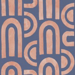 Formes Deux Wallpaper • Salmon Navy • Swatch