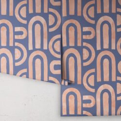Formes Deux Wallpaper • Salmon Navy • Rolls