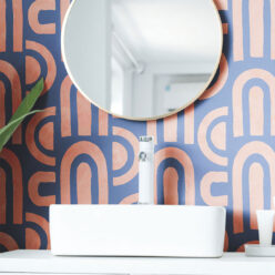 Formes Deux Wallpaper • Salmon Navy • Insitu Sink