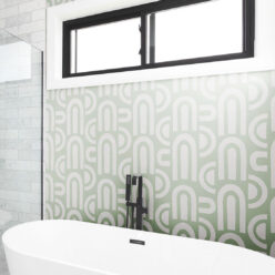 Formes Deux Wallpaper • Snow Green • Insitu Bathtub