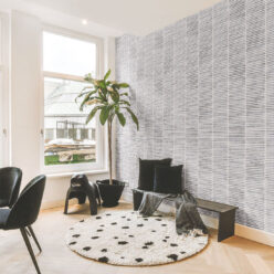 Lignes Wallpaper • Charcoal White • Insitu
