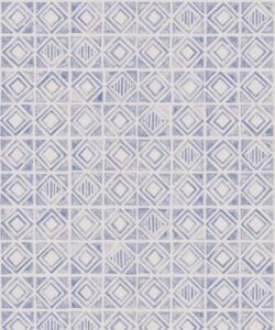 Tuile Wallpaper - Bleu blanc - Swatch