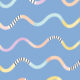 Happy Waves Wallpaper - Blau - Swatch