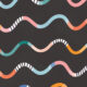 Happy Waves Wallpaper - Charcoal - Swatch
