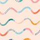 Happy Waves Wallpaper - Peach - Swatch