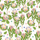 Protea Party Wallpaper - Fruity White - Échantillon
