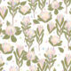Protea Party Wallpaper - Pastel Blanco - Muestra