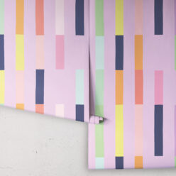 Sweet Rainbow Stripe Wallpaper • Lavender • Rolls