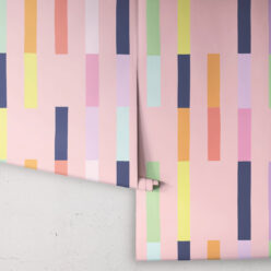 Sweet Rainbow Stripe Wallpaper • Peach • Rolls