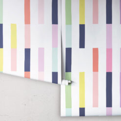 Sweet Rainbow Stripe Wallpaper • White • Rolls