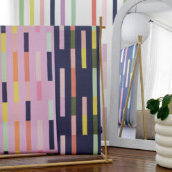 Sweet Rainbow Stripe Wallpaper • White • Insitu
