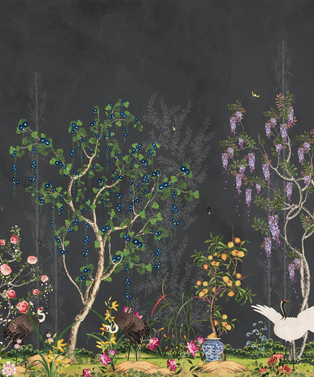 Oriental Garden Mural • Night • Part 1 • Swatch