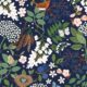 Flowering Trees Wallpaper - Marineblau - Swatch