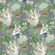 Sparrows Wallpaper - Duck Egg  - Swatch