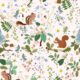 Squirrel & Chipmunk Wallpaper - Blush - Echantillon