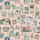 Around the World Wallpaper - Blush - Echantillon