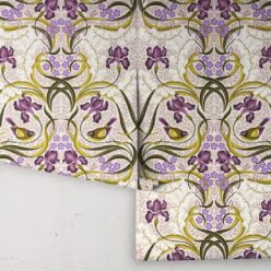 Bellbirds & Iris Wallpaper • French Lavender • Rolls