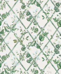 Petite Climbing Sweet Pea Wallpaper • Irish Linen • Swatch