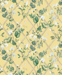 Petite Climbing Sweet Pea Wallpaper • Rattan & Cane • Swatch