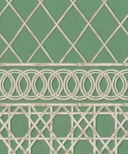 Colony Frieze Mural • Dark Green & Cane • Swatch