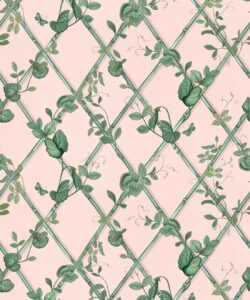 Petite Ivy Wallpaper • Pink & Green • Swatch