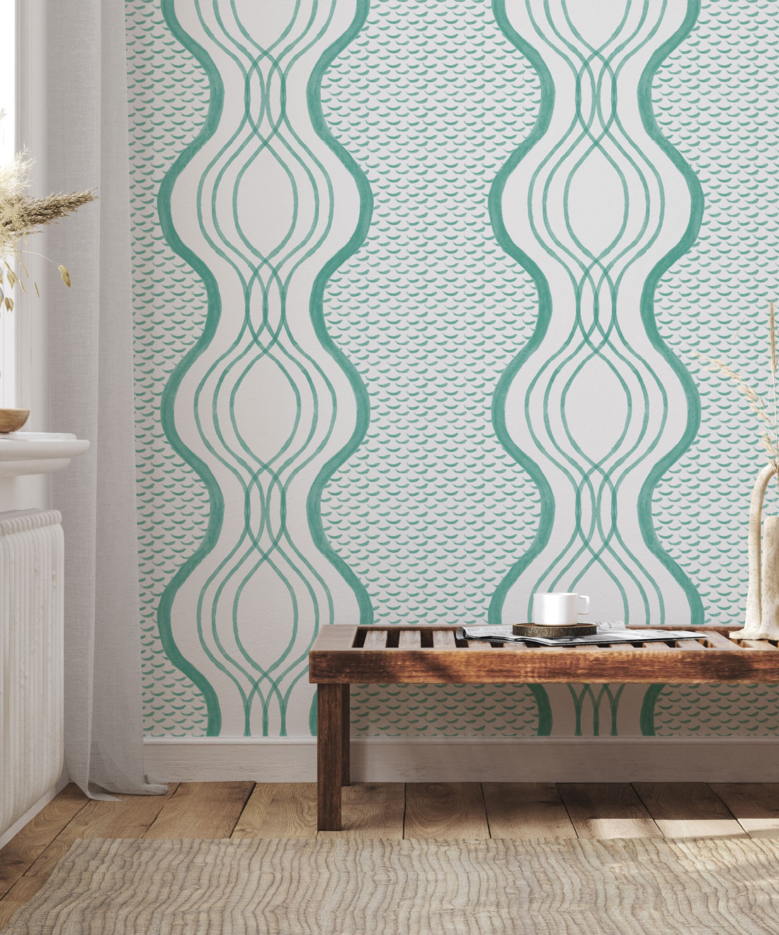 Wavy Lines Wallpaper Simple Watercolour Design Milton King EU Wavy Lines Wallpaper Simple Watercolour Design Milton King EU
