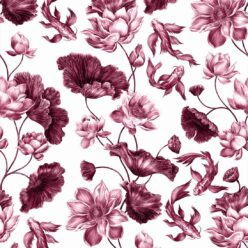 Golden Koi Wallpaper • Magenta • Swatch
