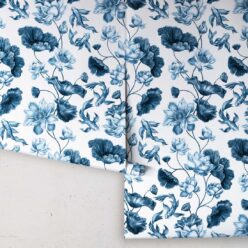 Golden Koi Wallpaper • Navy • Rolls