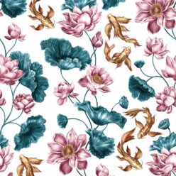 Golden Koi Wallpaper • White • Swatch