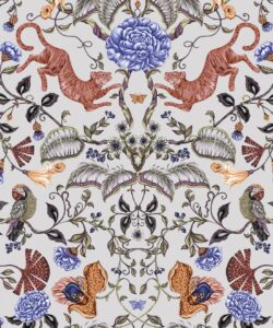 Playful Tiger Wallpaper - Grau - Swatch