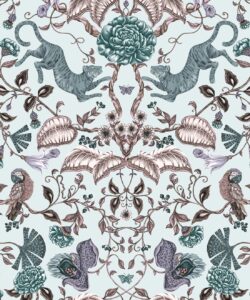 Playful Tiger Wallpaper - Eis - Swatch