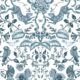Playful Tiger Wallpaper • Silver Blue • Swatch