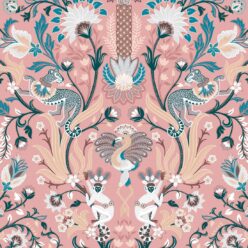 Jungle Symphony Wallpaper • Coral • Swatch