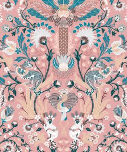 Jungle Symphony Wallpaper - Coral - Swatch