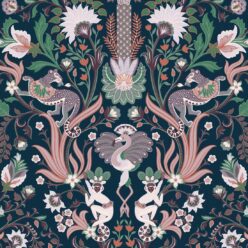 Jungle Symphony Wallpaper • Midnight Blue • Swatch