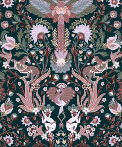 Jungle Symphony Wallpaper - Teal - Swatch