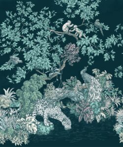 Sinharaja Mural - Teal - Swatch