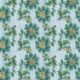 French Floral Wallpaper - Indigo Green Streifen - Swatch